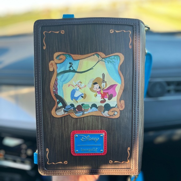 New Loungefly Pinocchio Storybook Convertible Backpack & Crossbody Bag - Picture 6 of 15